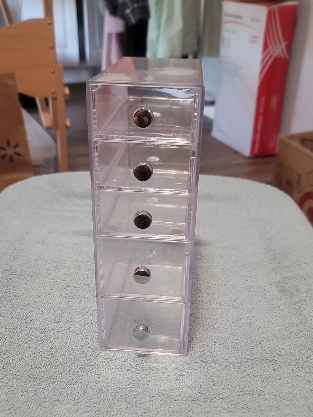 Clear 5-Drawer Plastic Organizer Tower - Transparent Storage